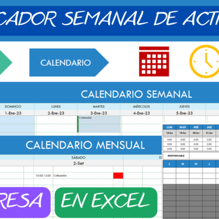 Planificador Semanal De Actividades En Excel