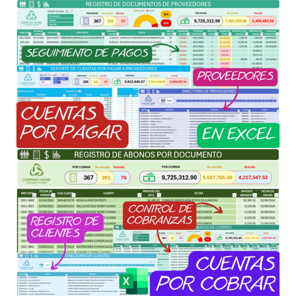 Control de Cuentas por Cobrar y Pagar en Excel