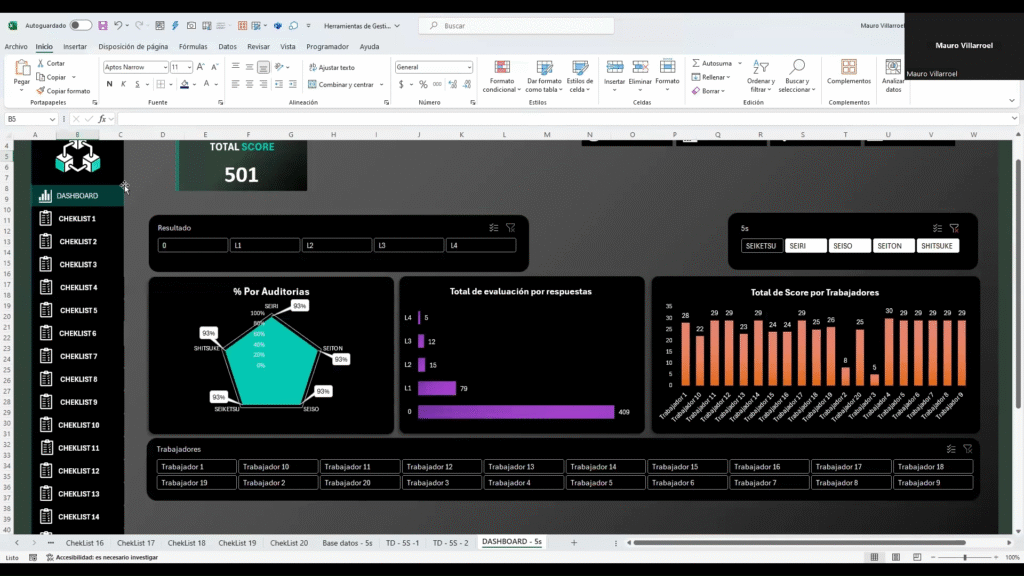 Metodología 5s en Excel